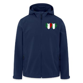 Italy Nigeria flag heart used - Men’s Recycled Softshell Jacket by Stanley/Stella - navy - Front - AI Model Male 185 light (185cm)