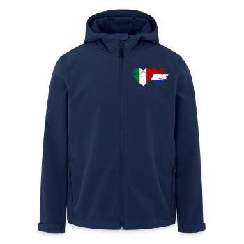 Italy Holland flag heart used - Men’s Recycled Softshell Jacket by Stanley/Stella - navy - Front - AI Model Male 185 light (185cm)