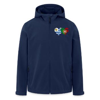 Uruguay Portugal Flagge Herz used - Recycelte Männer Softshell-Jacke von Stanley/Stella - Navy - Vorne - AI Model Male 185 light (185cm)
