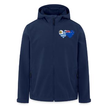 Uruguay Neuseeland Flagge Herz used - Recycelte Männer Softshell-Jacke von Stanley/Stella - Navy - Vorne - AI Model Male 185 light (185cm)