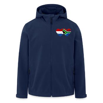 Holland South Africa Flag Hands Heart Shape Used - Men’s Recycled Softshell Jacket by Stanley/Stella - navy - Front - AI Model Male 185 light (185cm)