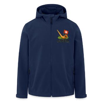 Alphorn keine halben Sachen - Recycelte Männer Softshell-Jacke von Stanley/Stella - Navy - Vorne - AI Model Male 185 light (185cm)