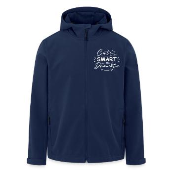 Cute smart and a little bit dramatic - Men’s Recycled Softshell Jacket by Stanley/Stella - navy - Front - AI Model Male 185 light (185cm)
