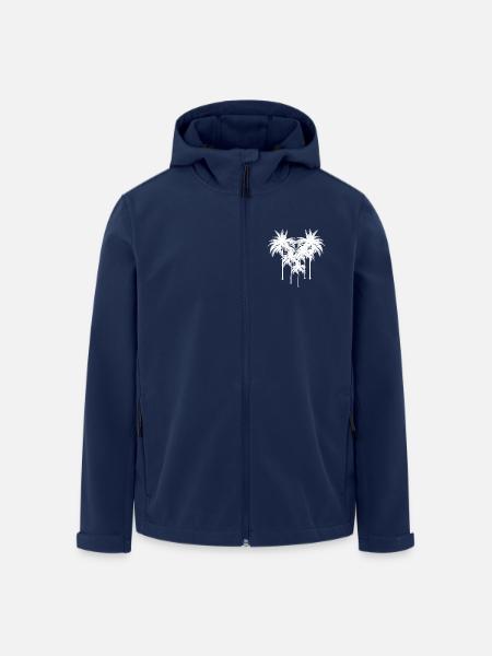 Palmen Silhouette im Nachtkontrast - Recycelte Männer Softshell-Jacke von Stanley/Stella - Navy