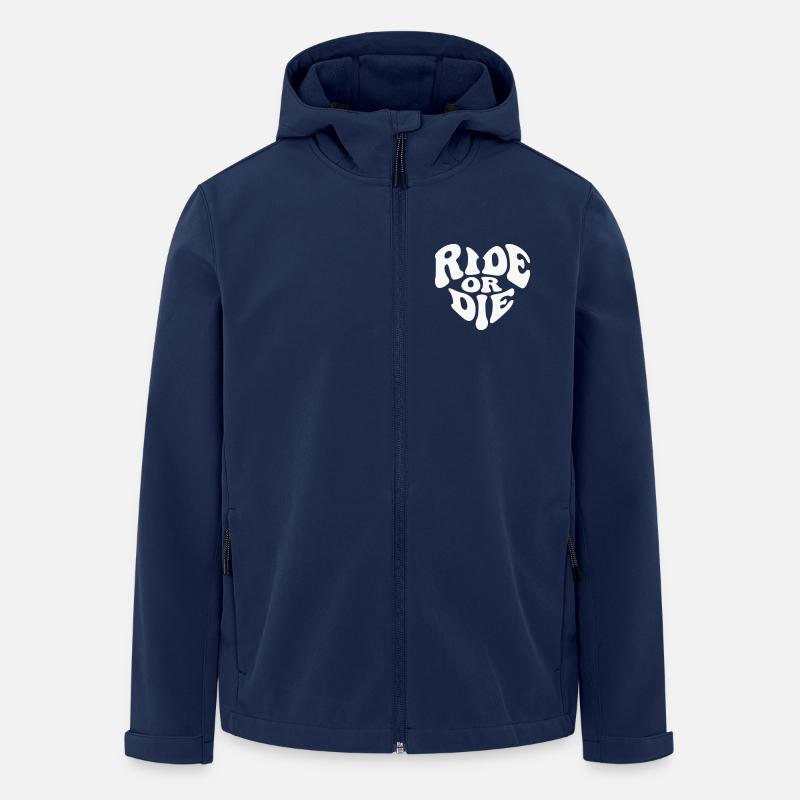Ride or Die Heart Loyalty – Anpassbare Farbe - Recycelte Männer Softshell-Jacke von Stanley/Stella - Navy