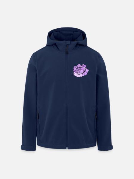 Lila Pfingstrose Linienkunst - Recycelte Männer Softshell-Jacke von Stanley/Stella - Navy