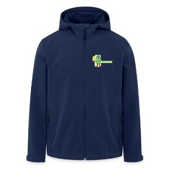 Energielos Akku Cartoon - Recycelte Männer Softshell-Jacke von Stanley/Stella - Navy - Vorne - AI Model Male 185 light (185cm)