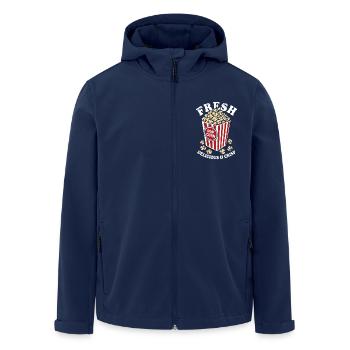 Frisches Popcorn - knusprig, lecker - Geschenk - Recycelte Männer Softshell-Jacke von Stanley/Stella - Navy - Vorne - AI Model Male 185 light (185cm)