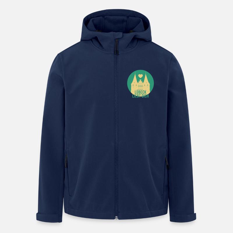 Lübeck liebt dich - Recycelte Männer Softshell-Jacke von Stanley/Stella - Navy
