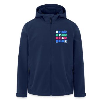 Pixelbären Blockkunst Retro - Recycelte Männer Softshell-Jacke von Stanley/Stella - Navy - Vorne - AI Model Male 185 light (185cm)