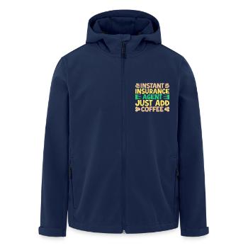Insurance Agent Just Add Coffee Funny Insurance - Men’s Recycled Softshell Jacket by Stanley/Stella - navy - Front - AI Model Male 185 light (185cm)