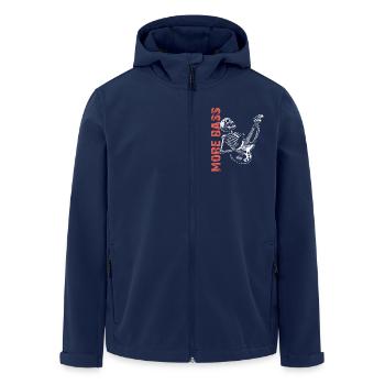 Skeleton Skull with Bass Guitar and Saying More Bass - Men’s Recycled Softshell Jacket by Stanley/Stella - navy - Front - AI Model Male 185 light (185cm)
