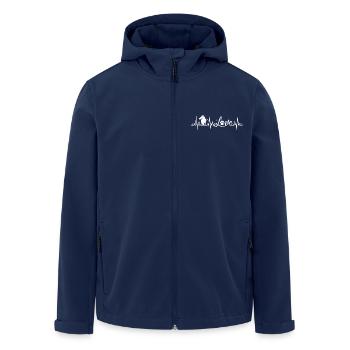 Dackel Herzschlag - Recycelte Männer Softshell-Jacke von Stanley/Stella - Navy - Vorne - AI Model Male 185 light (185cm)