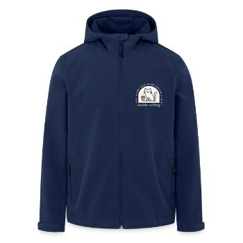 Matcha und Katzen Amateur grüner Tee Humor - Recycelte Männer Softshell-Jacke von Stanley/Stella - Navy - Vorne - AI Model Male 185 light (185cm)