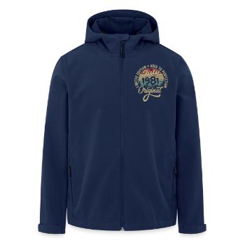 Birthday July 1981 July 1981 July 1981 - Men’s Recycled Softshell Jacket by Stanley/Stella - navy - Front - AI Model Male 185 light (185cm)