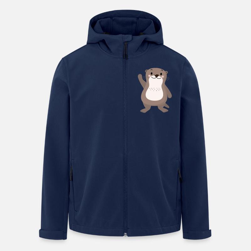 sußer Otter winkt - Recycelte Männer Softshell-Jacke von Stanley/Stella - Navy