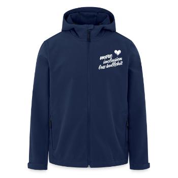 Plus d’inclusion, moins de conneries - Veste softshell homme en polyester recyclé Stanley/Stella - marine - Devant - AI Model Male 185 light (185cm)