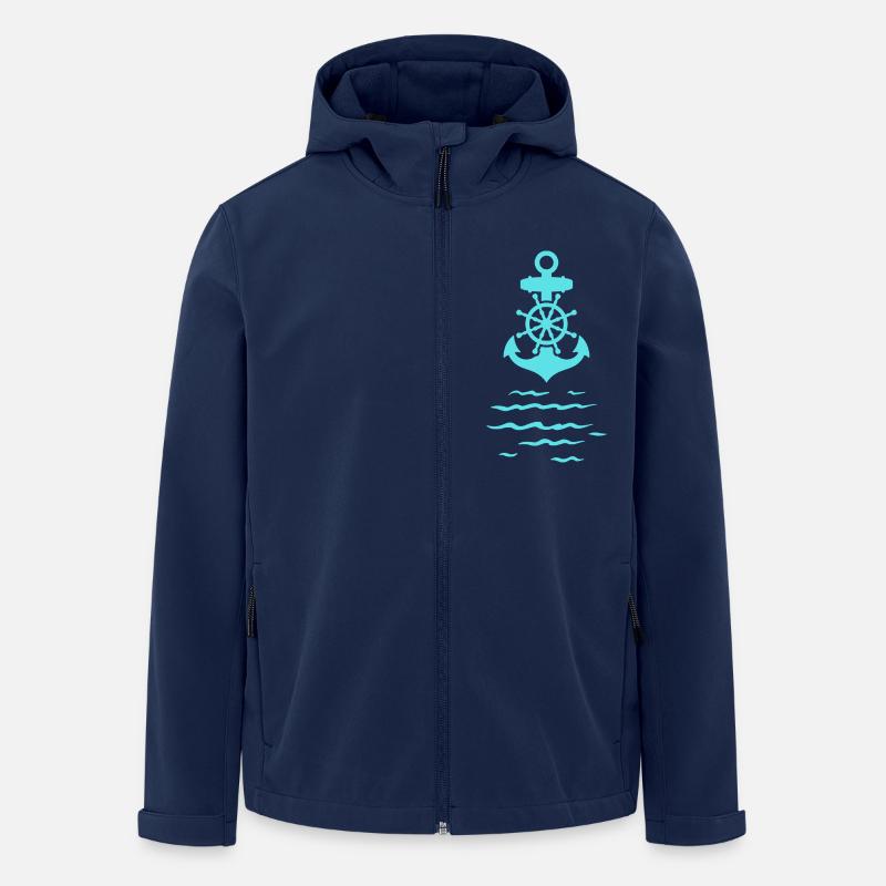 blauer Anker im Meer - Recycelte Männer Softshell-Jacke von Stanley/Stella - Navy