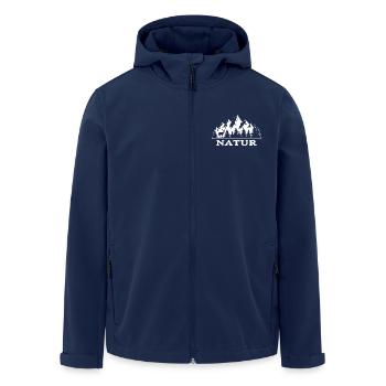 Natur - Recycelte Männer Softshell-Jacke von Stanley/Stella - Navy - Vorne - AI Model Male 185 light (185cm)