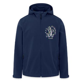 Symbole d’Abraxas glitché - Veste softshell homme en polyester recyclé Stanley/Stella - marine - Devant - AI Model Male 185 light (185cm)