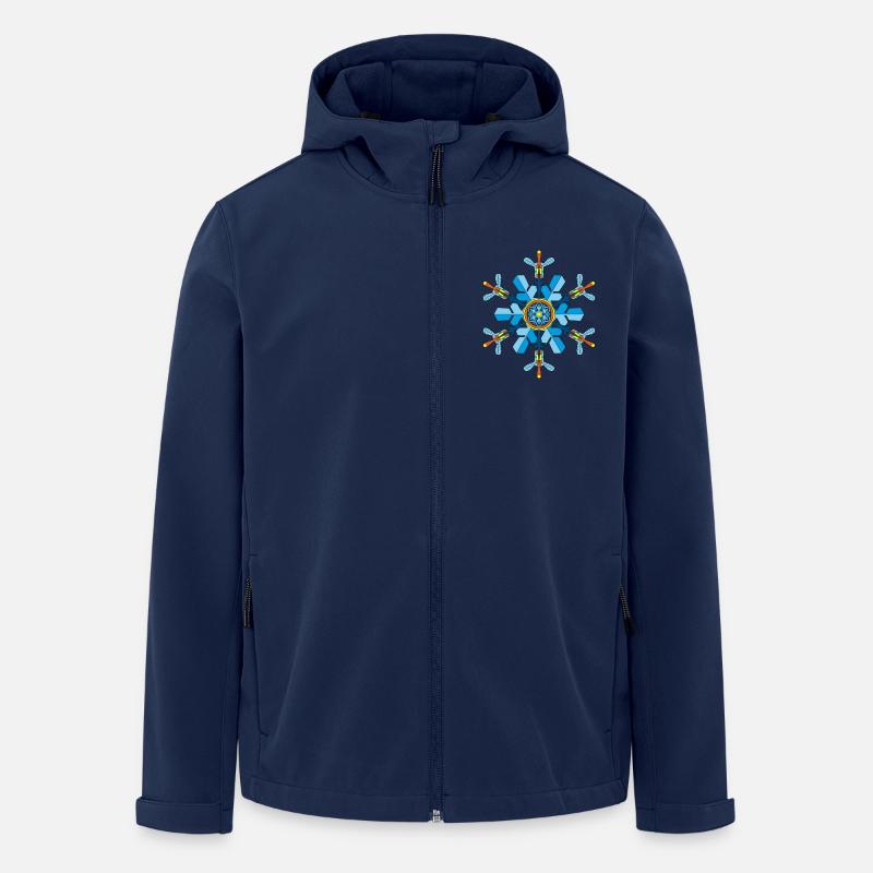 Schneeflocken Mandala - Recycelte Männer Softshell-Jacke von Stanley/Stella - Navy