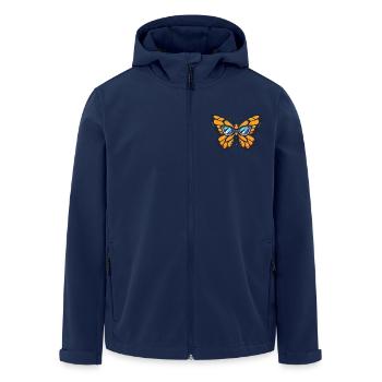 Butterfly Cool Animal - Men’s Recycled Softshell Jacket by Stanley/Stella - navy - Front - AI Model Male 185 light (185cm)