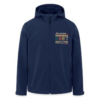 2007 Vintage Retro Geburtstagsgeschenk - Recycelte Männer Softshell-Jacke von Stanley/Stella - Navy - Vorne - AI Model Male 185 light (185cm)