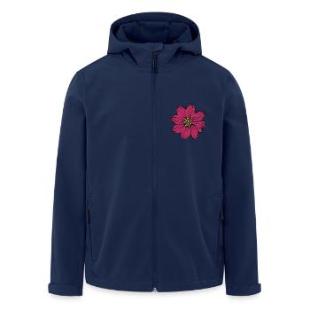 flower, blossom, red, pink, violet - Men’s Recycled Softshell Jacket by Stanley/Stella - navy - Front - AI Model Male 185 light (185cm)
