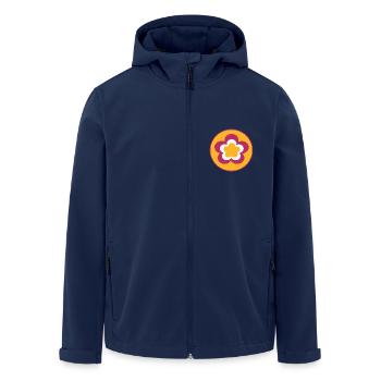 70s Flower Pattern Retro Hippie Flowers Power - Men’s Recycled Softshell Jacket by Stanley/Stella - navy - Front - AI Model Male 185 light (185cm)