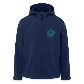 Flower Dark Blue Blue Flower Flowers Blue - Men’s Recycled Softshell Jacket by Stanley/Stella - navy - Front - AI Model Male 185 light (185cm)