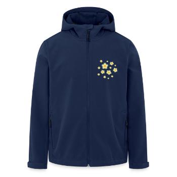 70s Flower Pattern Retro Hippie Flowers Power - Men’s Recycled Softshell Jacket by Stanley/Stella - navy - Front - AI Model Male 185 light (185cm)