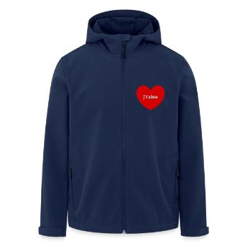 Rotes Herz zum Valentinstag - Recycelte Männer Softshell-Jacke von Stanley/Stella - Navy - Vorne - AI Model Male 185 light (185cm)