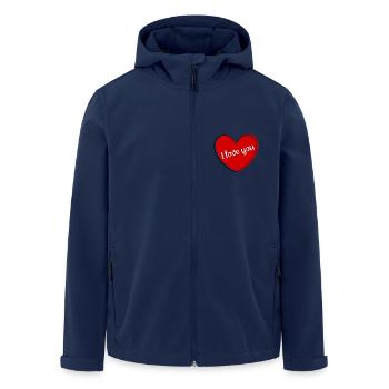 rotes Herz rot Herz Geschenk Valentinstag  - Recycelte Männer Softshell-Jacke von Stanley/Stella - Navy - Vorne - AI Model Male 185 light (185cm)