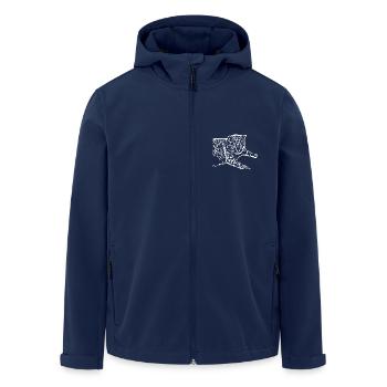 white cat cat white cat shirt gift - Men’s Recycled Softshell Jacket by Stanley/Stella - navy - Front - AI Model Male 185 light (185cm)