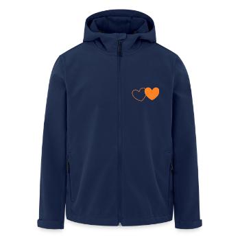 Valentine's Day Heart Orange - Men’s Recycled Softshell Jacket by Stanley/Stella - navy - Front - AI Model Male 185 light (185cm)