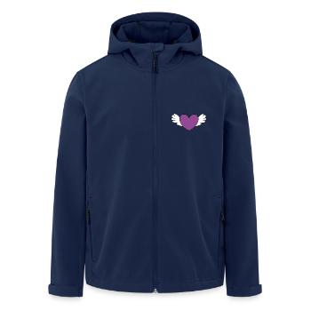 Heart violet white with wings Valentine's Day - Men’s Recycled Softshell Jacket by Stanley/Stella - navy - Front - AI Model Male 185 light (185cm)