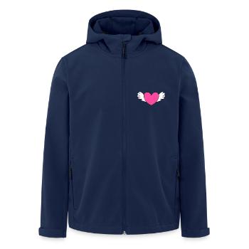 Valentinstag Rosa Herz, Valentinstag Geschenk - Recycelte Männer Softshell-Jacke von Stanley/Stella - Navy - Vorne - AI Model Male 185 light (185cm)