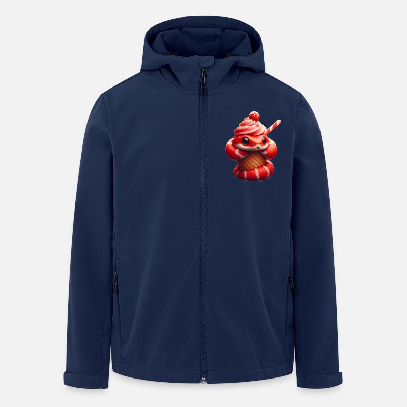 Cute Snake in Cone - Men’s Recycled Softshell Jacket by Stanley/Stella - navy