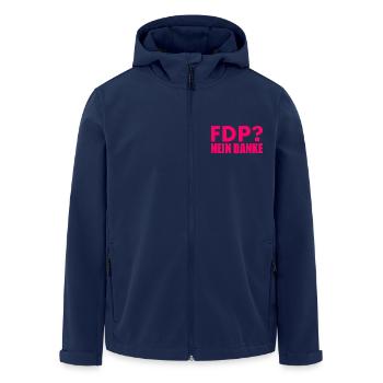 Fdp nein danke - Recycelte Männer Softshell-Jacke von Stanley/Stella - Navy - Vorne - AI Model Male 185 light (185cm)