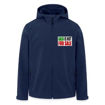 gaza is not for sale - Men’s Recycled Softshell Jacket by Stanley/Stella - navy - Front - AI Model Male 185 light (185cm)