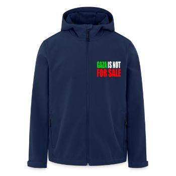gaza is not for sale - Men’s Recycled Softshell Jacket by Stanley/Stella - navy - Front - AI Model Male 185 light (185cm)