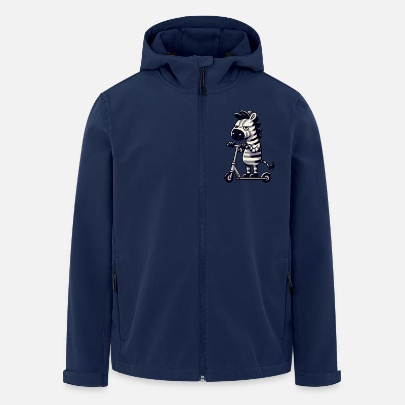 Zebra Kickroller Skurril Lustig Comic - Recycelte Männer Softshell-Jacke von Stanley/Stella - Navy