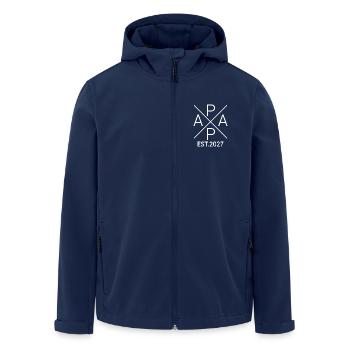 Papa Est. 2027 Werdender Papa 2027 - Recycelte Männer Softshell-Jacke von Stanley/Stella - Navy - Vorne - AI Model Male 185 light (185cm)