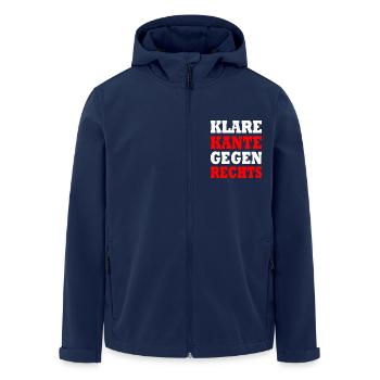 klare kante gegen rechts - Recycelte Männer Softshell-Jacke von Stanley/Stella - Navy - Vorne - AI Model Male 185 light (185cm)