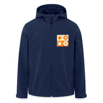 70s Pattern Circles Squiggle - Men’s Recycled Softshell Jacket by Stanley/Stella - navy - Front - AI Model Male 185 light (185cm)