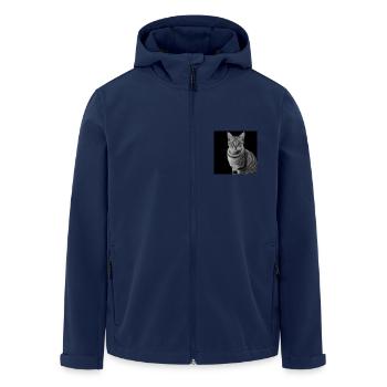 Chat blanc-noir Chat noir et blanc - Veste softshell homme en polyester recyclé Stanley/Stella - marine - Devant - AI Model Male 185 light (185cm)