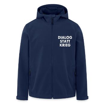 dialog statt krieg - Recycelte Männer Softshell-Jacke von Stanley/Stella - Navy - Vorne - AI Model Male 185 light (185cm)