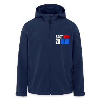 sagt nein zu blau - Recycelte Männer Softshell-Jacke von Stanley/Stella - Navy - Vorne - AI Model Male 185 light (185cm)