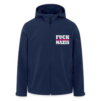 Fuck nazis - Recycelte Männer Softshell-Jacke von Stanley/Stella - Navy - Vorne - AI Model Male 185 light (185cm)