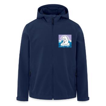 Polar bear mom with her two babies on an floe - Men’s Recycled Softshell Jacket by Stanley/Stella - navy - Front - AI Model Male 185 light (185cm)